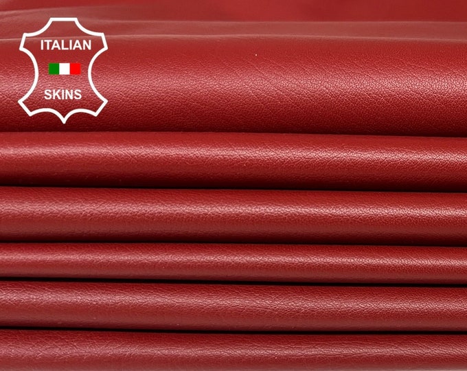 WINE RED BRIC Natural Grainy soft Italian Lambskin Lamb Sheep leather pack 2 skins total 10sqf 0.7mm #ST140