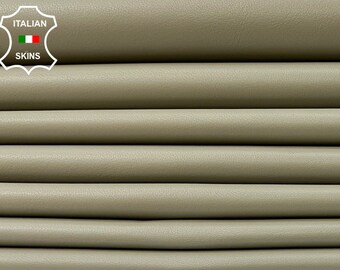 LIGHT CONCRETE KHAKI Grey Thin Soft Italian Lambskin Lamb Sheep Leather pack 3 hides skins total 16sqf 0.5mm #B9929