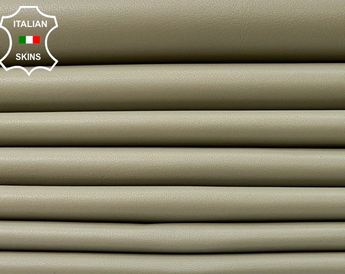 LIGHT CONCRETE KHAKI Grey Thin Soft Italian Lambskin Lamb Sheep Leather pack 3 hides skins total 16sqf 0.5mm #B9929