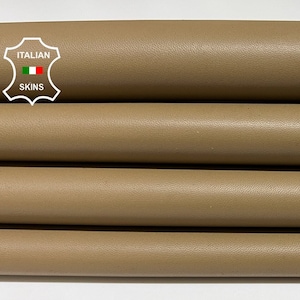 MACCHIATO CAMEL BROWN Soft Italian Lambskin Lamb Sheep Leather pack 2 hides skins total 8sqf 0.9mm #B6236