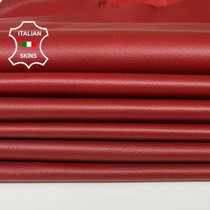 WINE RED BRIC Natural Grainy soft Italian Lambskin Lamb Sheep leather pack 2 skins total 10sqf 0.7mm #ST140