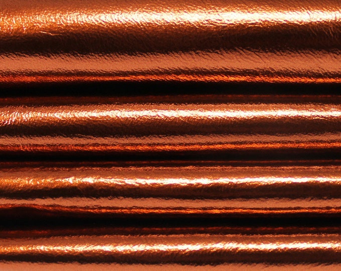 Italian genuine lambskin leather material for sewing 12 skins hides METALLIC RUST COPPER 80-90sqf