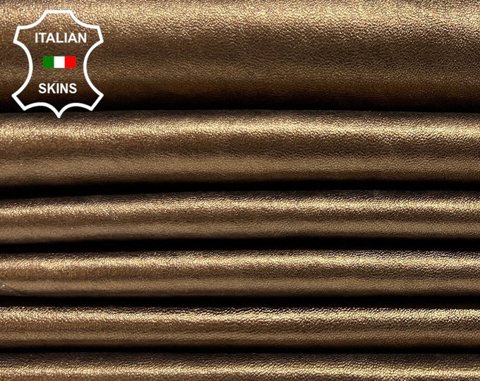 METALLIC BRONZE Thin Soft Italian STRETCH Lambskin Lamb Sheep Leather pack 4 hides skins total 15sqf 0.6mm #B6279