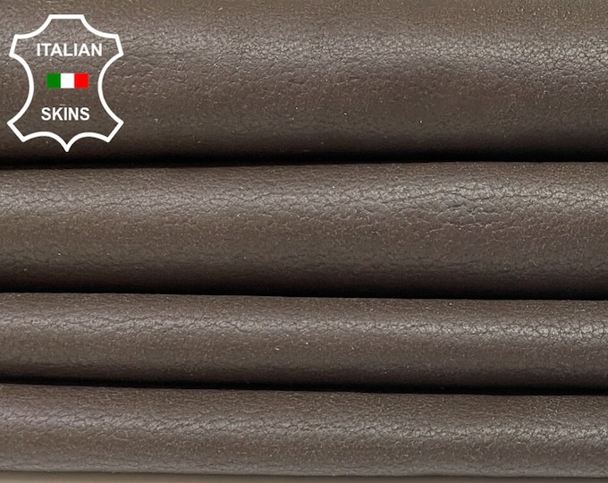 OLIVE BROWN GRAINY Rough Vegetable Tanned Soft Italian Lambskin Lamb Sheep Leather hides hide skin skins 8sqf 0.7mm #B1513