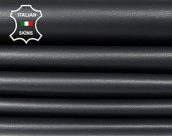 BLACK Premium Italian lambskin Lamb sheep leather for sewing skin hide skins hides smooth 0.7mm 5-9sqf