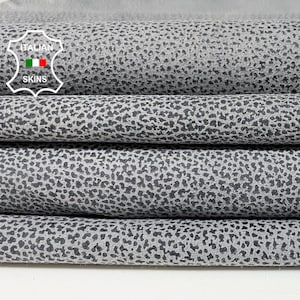 GRAY PEBBLE GRAINY Distressed Vintage Look Thin Soft Italian Lambskin Lamb Sheep Leather hides pack 2 skins total 6sqf 0.4mm #B2520
