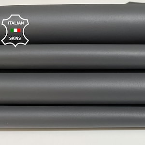 DARK TAUPE GRAY Thick Italian Goatskin Goat Leather hides pack 2 skins total 12+sqf 1.1mm #B2470