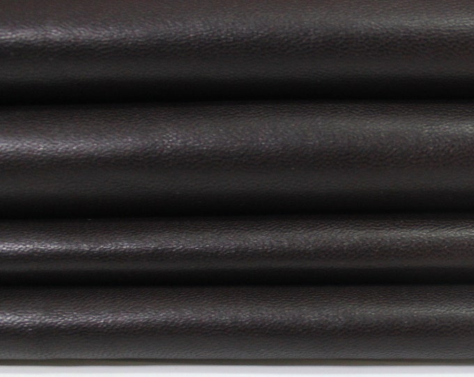 DARK CHOCOLATE BROWN smooth Italian genuine Lambskin Lamb Sheep leather skins hides 0.5mm to 1.2mm