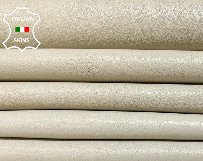 BEIGE BONES Thick Soft Italian Lambskin Lamb Sheep Leather pack 2 hides skins total 12+sqf 1.1mm #B6219