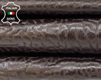 BROWN ELEPHANT GRAINY Textured On Thin Italian Lambskin Lamb Sheep Leather hides hide skin skins 7-10sqf 0.6mm #B2709