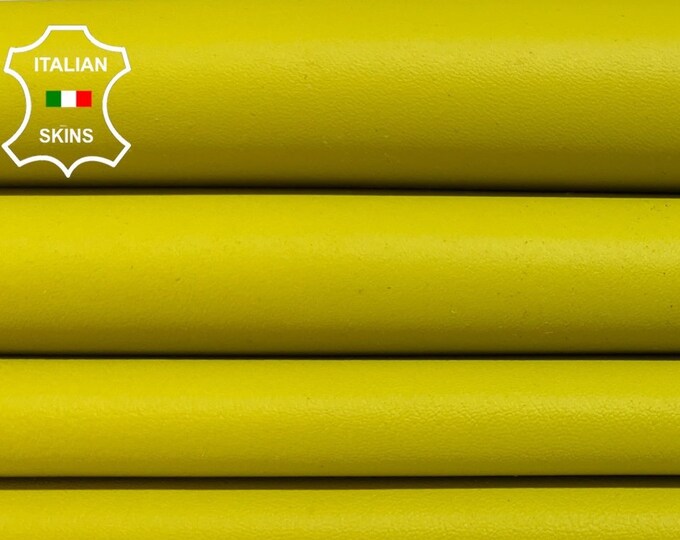 MUSTARD YELLOW Italian Lambskin Lamb Sheep Leather pack 2 hides skins total 10sqf 1.0mm #B5243