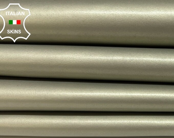 KHAKI GRAY COATED Italian Lambskin Lamb Sheep Leather pack 3 hides skins total 12sqf 0.7mm #B5816