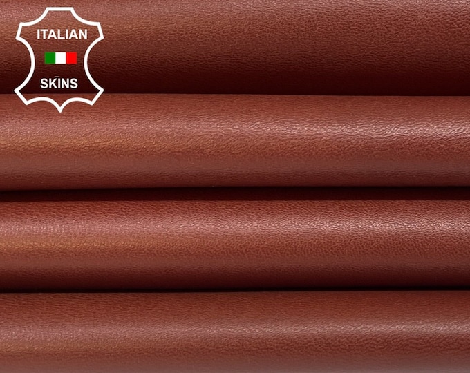 BRIC BROWN REDDISH Soft Italian Lambskin Lamb Sheep Leather hides pack 2 skins total 10sqf 0.7mm #B589