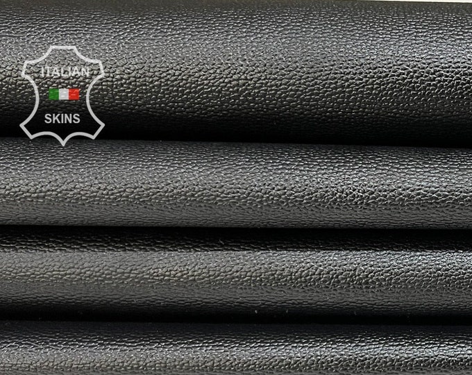 BLACK PEBBLE GRAINY Strong Italian Calfskin Calf Cow leather pack 2 hides skins total 18sqf 0.7mm #B7232