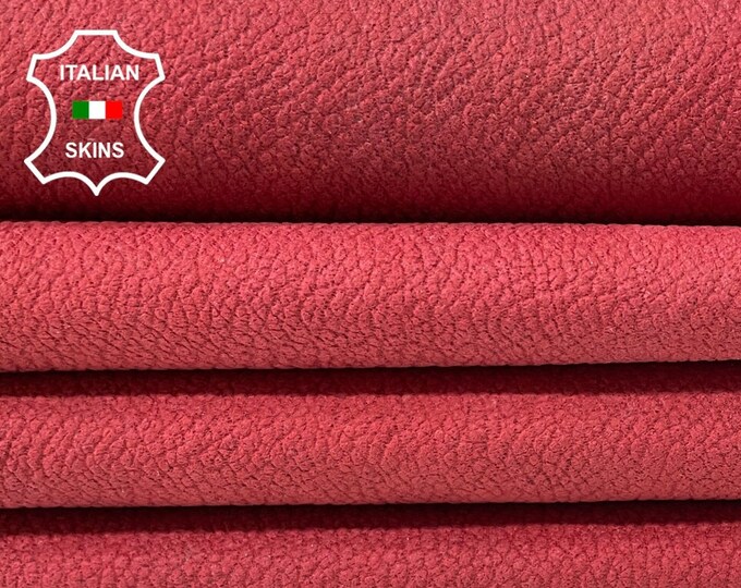 RED PEBBLE GRAINY Distressed Vintage Look Soft Italian Lambskin Lamb Sheep Leather hides hide skin skins 7sqf 0.6mm #B1611