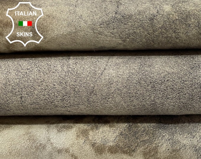 TAUPE GRAY STONEWASH Vintage Look Printed Soft Italian Lambskin Lamb Sheep Leather hides hide skin skins 5+sqf 0.7mm #B1605