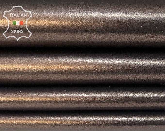 METALLIC SMOG DARK Bronze Italian Lambskin Lamb Sheep Leather pack 2 hides skins total 8+sqf 0.8mm #B7698