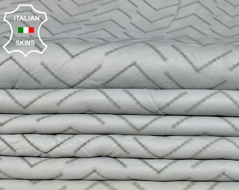 Delivered Duty Paid-OFF WHITE GREYISH Greenish Textured Undyed Unfinished Soft Lamb Leather pack 2 skins total 14sqf 0.7mm #B2165