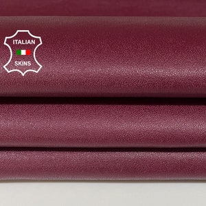 WINE BORDEAUX REINFORCED Italian Lambskin Lamb Sheep Leather hides hide skin skins 18&quot;x38&quot; 0.6mm #B726
