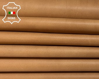 NATURAL SANDY TAN Brown Vegetable Tanned Thick Italian Lambskin Lamb Sheep leather pack 2 hides skins total 16sqf 1.1mm #B5143