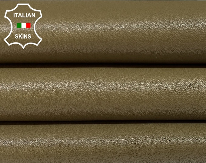 KHAKI GREEN Thick Soft Italian STRETCH Lambskin Lamb Sheep Leather hide hides skin skins 5sqf 1.1mm #B2860