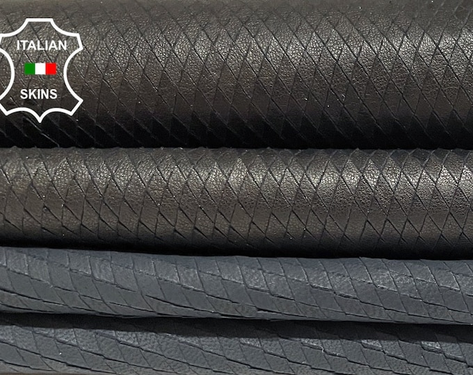 BLACK & GRAY SCALES Print Textured On Thin Soft Italian Lambskin Lamb Sheep Leather hides pack 2 skins total 7sqf 0.6mm #B2023