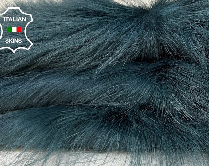 TEAL BLUE GREEN Hair On Soft sheepskin shearling fur hairy sheep Italian leather skin skins hide hides 16"x24"  #B6723