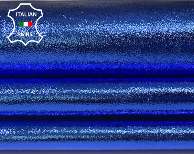 METALLIC COBALT BLUE Italian Lambskin Lamb Sheep Leather hides hide skin skins 5-9sqf 1.0mm