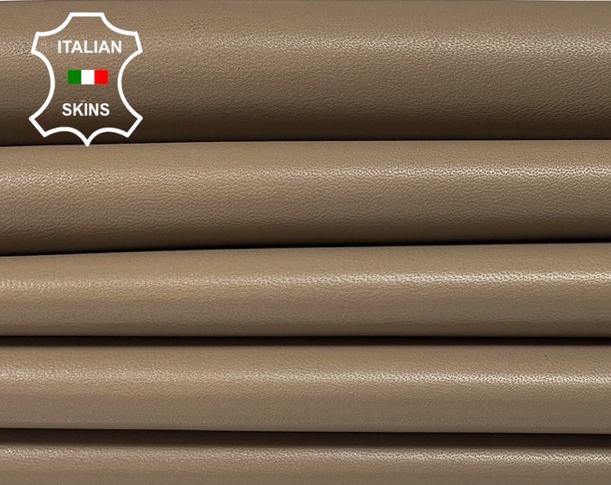 TAUPE BROWN Italian Lambskin Lamb Sheep Leather hides pack 2 skins total 14sqf 1.2mm #B1030