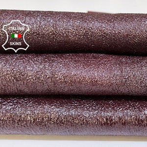 BURGUNDY PATENT CRISPY Shiny Thick Italian Goatskin Goat Leather hide hides skin skins 4+sqf 1.7mm #B4929