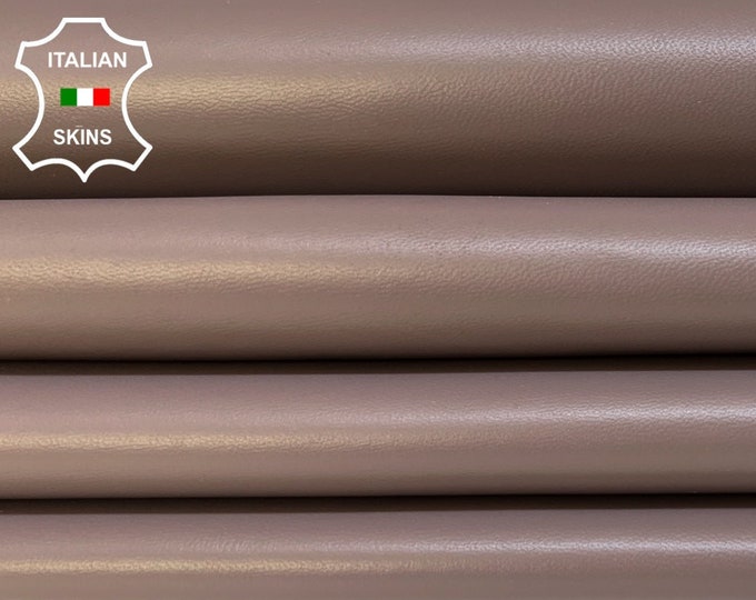 TAUPE BROWN SHINY Italian Lambskin Lamb Sheep Leather pack 6 hides skins total 26sqf 0.9mm #B4465