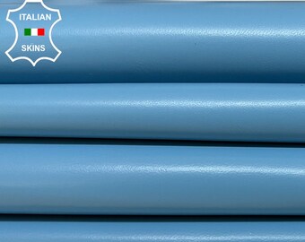 LIGHT BLUE SKY Italian Lambskin Lamb Sheep Leather pack 2 hides skins total 12+sqf 0.7mm #B3139