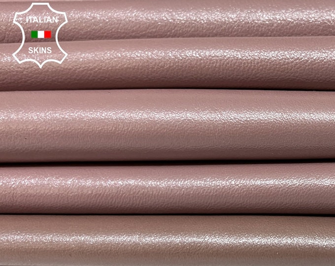 BOIS DE ROSE Pink Shiny soft Italian Lambskin Lamb Sheep Leather hides pack 3 skins 12sqf 0.9mm #B337
