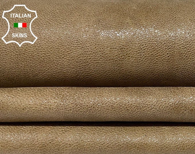 SANDY BROWN SHIMMER Vegetable Tan Soft Italian Lambskin Lamb Sheep Leather hides hide skin skins 10sqf 1.0mm #B2040