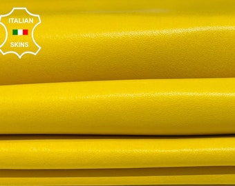 YELLOW Soft Italian Lambskin Lamb Sheep Leather hides pack 2 skins total 10sqf 0.7mm #B1899