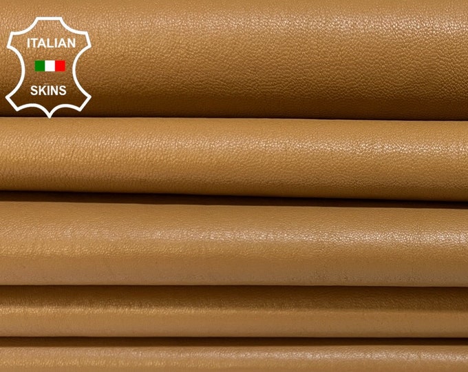 SAND BROWN Thin Soft Italian STRETCH Lambskin Lamb Sheep Leather pack 2 hides skins total 11sqf 0.6mm #B3910