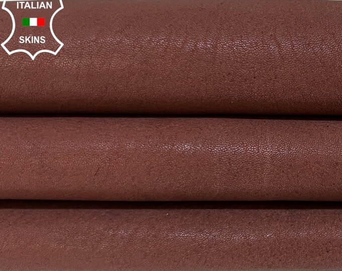 REDDISH BROWN MATTE Vegetable Tan Thick Soft Italian Lambskin Lamb Sheep leather hide hides skin skins 4+sqf 1.4mm #B3463