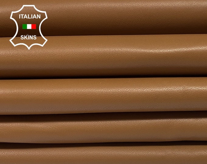MEDIUM BROWN Italian Goatskin Goat Leather hides pack 2 skins total 6+sqf 0.9mm #B948