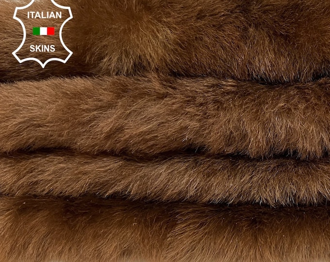 BROWN Hair On Soft sheepskin shearling fur hairy sheep Italian leather skin skins hide hides 26"x37"  #B6742