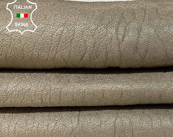ECRU PEARLIZED WASHED Rough Vegetable Tan Thick Italian Lambskin Lamb Sheep Leather hides hide skin skins 6sqf 1.5mm #B2640