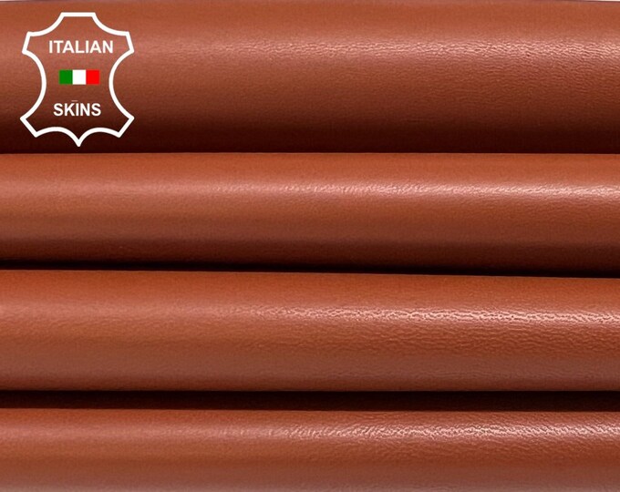 TERRACOTTA BROWN Italian Lambskin Lamb Sheep Leather pack 2 hides skins total 11sqf 0.9mm #B3100