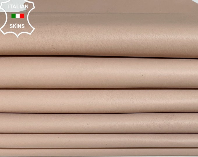 NUDE PINK Thin Italian Lambskin Lamb Sheep Leather hides pack 2 skins total 14sqf 0.6mm #B2087