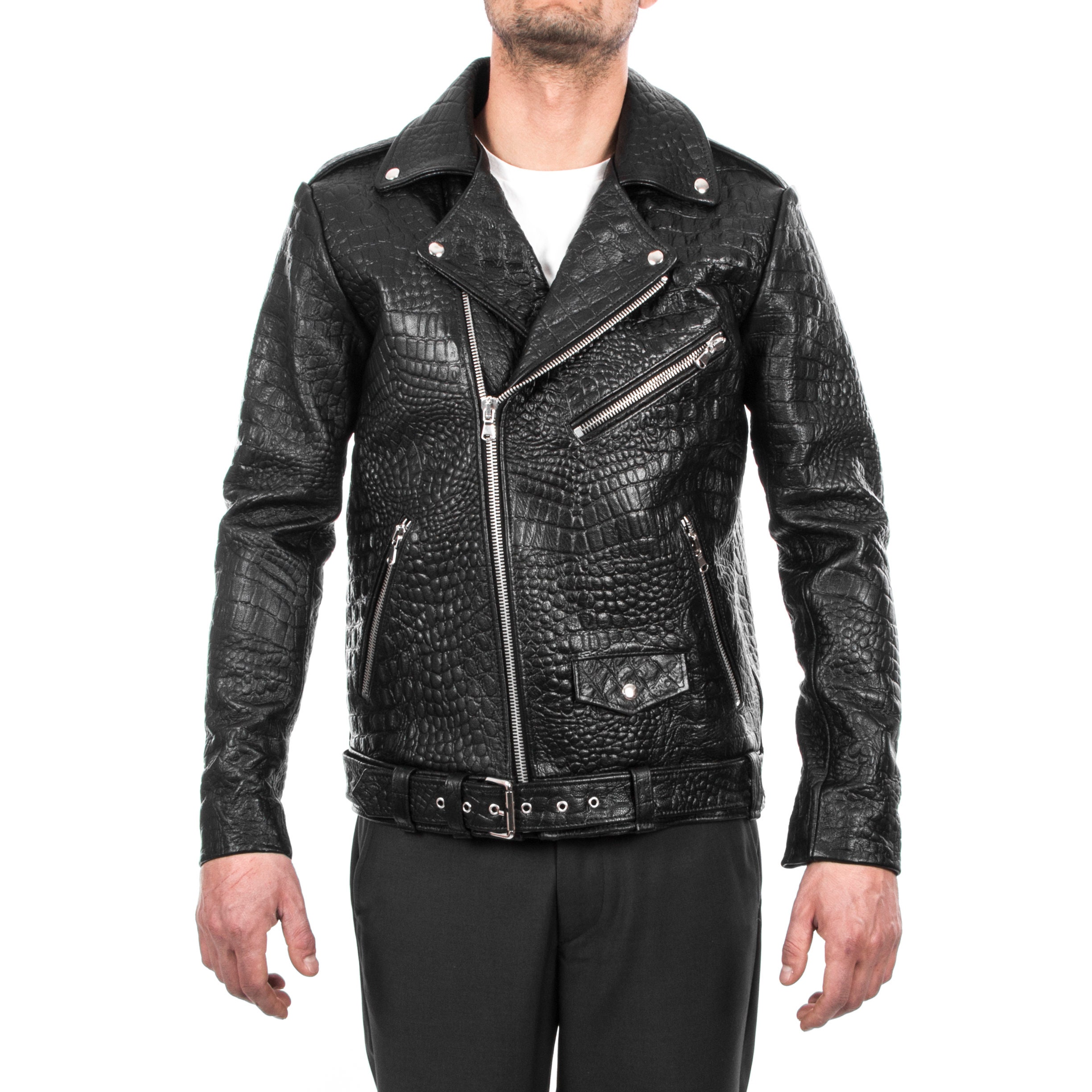 Real Alligator Leather Jacket Made To Measure-Customize Crocodile Jacket