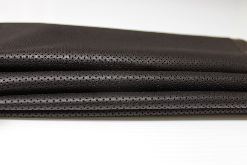 DARK BROWN PINHOLES Perforated soft Italian Lambskin Lamb Sheep Leather skin hide 7sqf 0.5mm #A5037