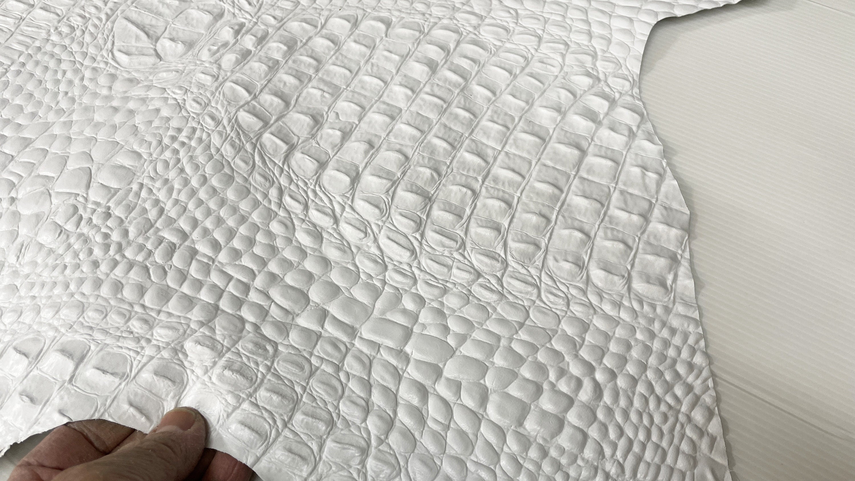 White cheap croc leather
