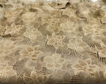LIGHT SAND Suede Laser Engraved Thin Soft Italian Lambskin Sheep Lamb leather pack 4 hides skins total 10sqf 0.6mm #C5044