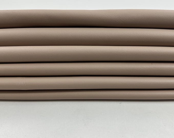 BEIGE Soft Italian Lambskin Sheep Lamb Leather pack 2 hides skins total 12sqf 0.9mm #C5399