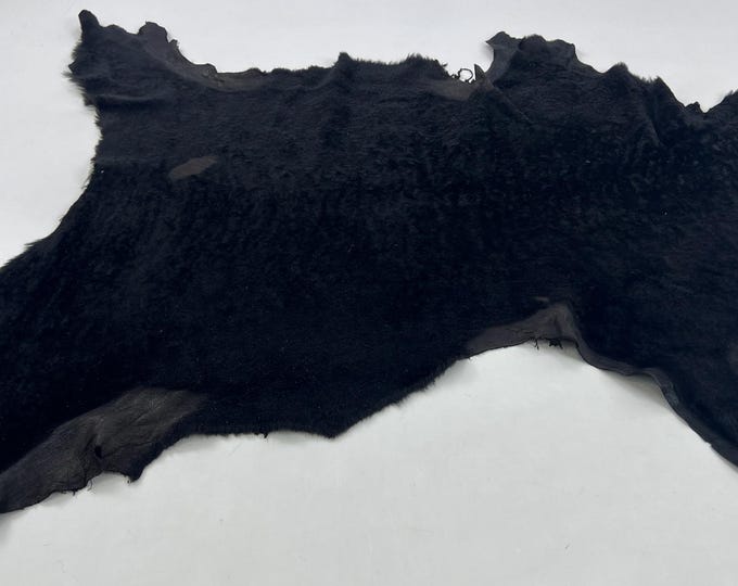VERY DARK BROWN Short Hair On Soft sheepskin Lamb shearling fur hairy sheep Italian leather hide hides skin skins 18"x31"  #C1053