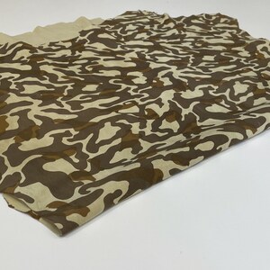 Free FedEx & Duties - BROWN CAMO PRINT On Beige Camouflage Army Thin Soft Italian Lamb Leather skin 6sqf 0.6mm #B2978 image 5