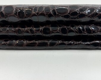 MAHOGANY BROWN PATENT Shiny Reptile Print On Thick Soft Italian Goatskin Goat leather hide hides skin skins 5sqf 1.1mm #C5124